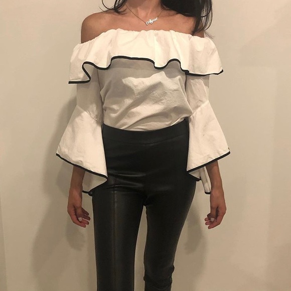 ZARA OFF THE SHOULDER BLOUSE TOP / SIZE S - Picture 4 of 6